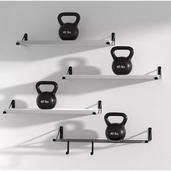 Veluckin Floating Shelf,Wall Mounted Rustic Wood Shelves for Bathroom BNIB - Picture 3 of 11